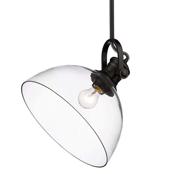 Hines Matte Black One-Light Pendant with Clear Glass, image 3